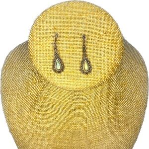 Vintage filigree estate mother of Pearl drop earrings with 925 sterling silver